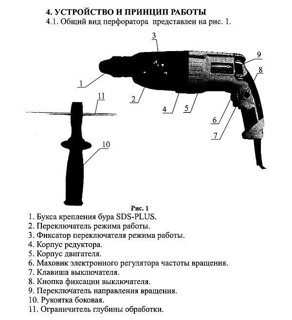 Схема перфоратора интерскол п 26 800 эр