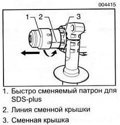 Перед снятием быстро сменяемого патрона для SDS-plus всегда вынимайте биту. Ремонт Makita, BOSCH, HITACHI, SKIL, Rebir, Интерскол - Жуковского, 5